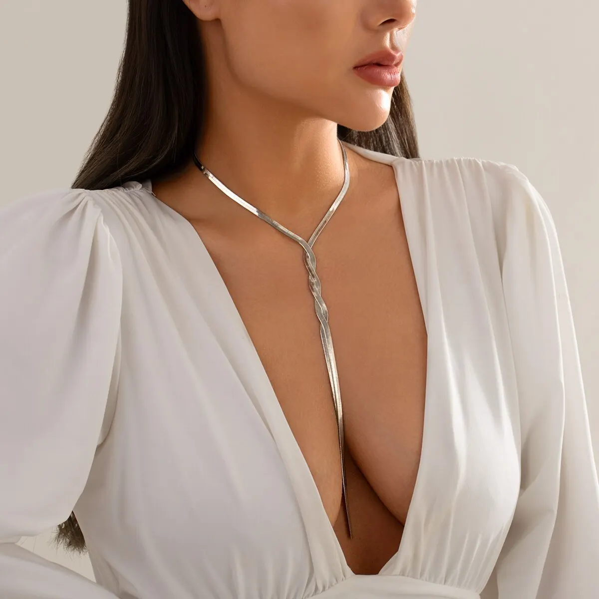 Sexy Goth Adjustable Flat Snake Long Chain Necklace for Women Vintage Weave Twisted Link Chest Choker Aesthetic Neck Jewelry New 4 Mallzona S33a39e5725b74e32853542d04c7d114bf Sexy Goth Adjustable Flat Snake Long Chain Necklace for Women Vintage Weave Twisted Link Chest Choker Aesthetic Neck Jewelry New Mallzona