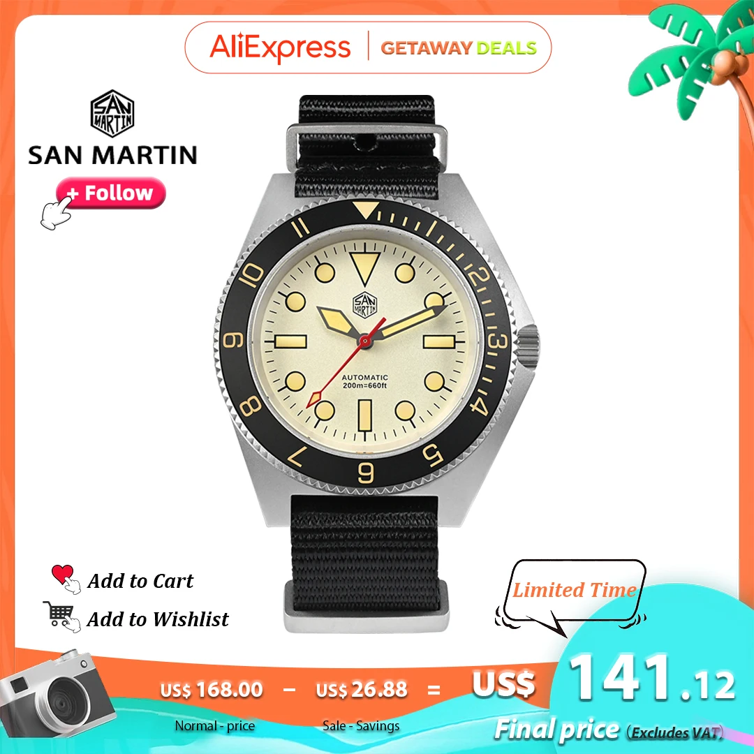 San Martin 40mm Men Retro Style Diving Watch Sandblasted Stainless Steel NH35 Automatic Mechanical 20Bar Sapphire Crystal SN0123
San Martin 40mm Men Retro Style Diving Watch Sandblasted Stainless Steel NH35 Automatic Mechanical 20Bar Sapphire Crystal SN0123