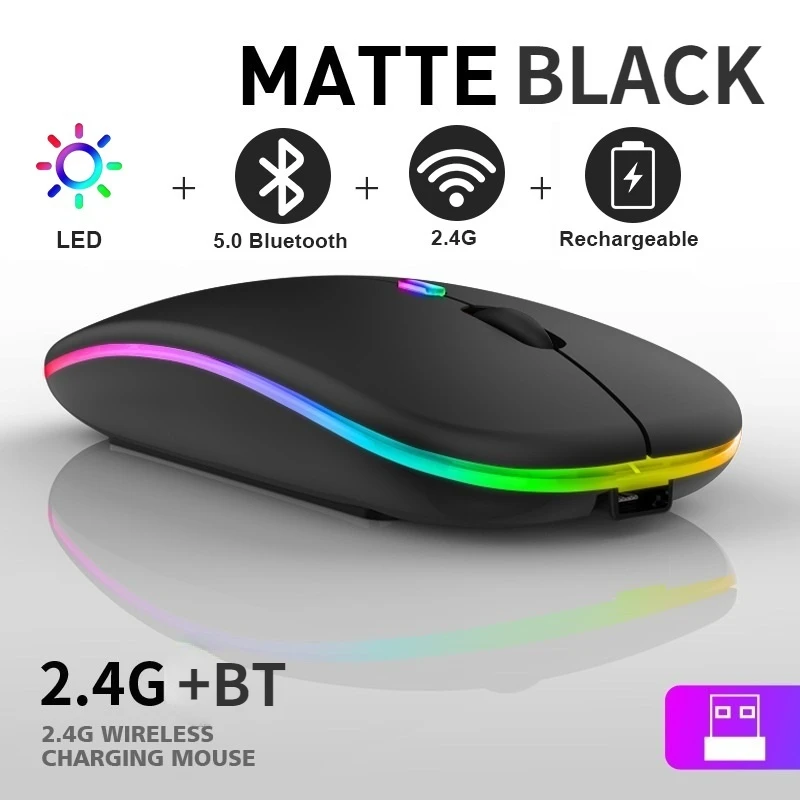 Dual-Mode Bluetooth 2.4G Wireless Mouse for Laptop Rechargeable Mouse Wireless Computer Silent Mause Mini Optical Mouse
Dual-Mode Bluetooth 2.4G Wireless Mouse for Laptop Rechargeable Mouse Wireless Computer Silent Mause Mini Optical Mouse