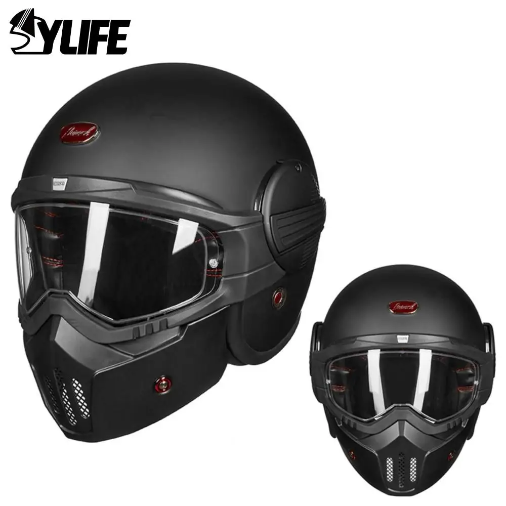 Retro Modular Helmet Motorcycle DOT Approved Scooter Helmet Open Full Face Helmet Flip Up Vintage Capacete Cycling Helmet Casco
Retro Modular Helmet Motorcycle DOT Approved Scooter Helmet Open Full Face Helmet Flip Up Vintage Capacete Cycling Helmet Casco