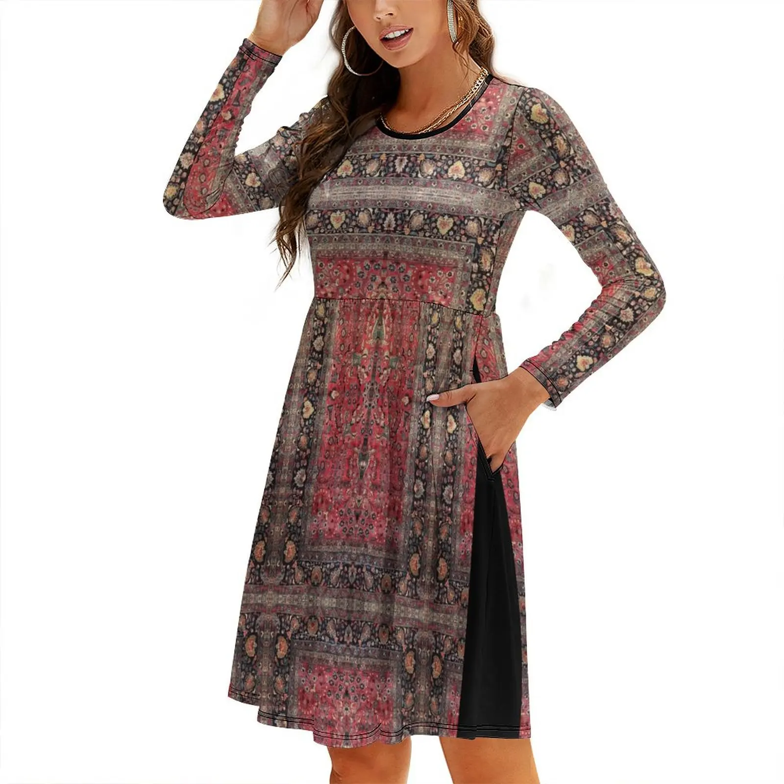 Antique Persian Red Rug Round Neck Baggy Dress Bride dresses long sleeve dress Long dresses
Antique Persian Red Rug Round Neck Baggy Dress Bride dresses long sleeve dress Long dresses