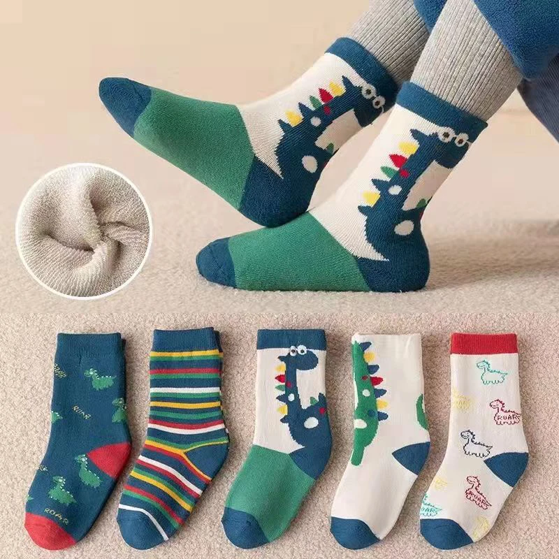 5 Pair/Lot New Green Dinosaur Winter Socks For Kids Cartoon Thicken Warm Soft Terry Socks Baby Boy Girl Indoor Floor Socks
5 Pair/Lot New Green Dinosaur Winter Socks For Kids Cartoon Thicken Warm Soft Terry Socks Baby Boy Girl Indoor Floor Socks