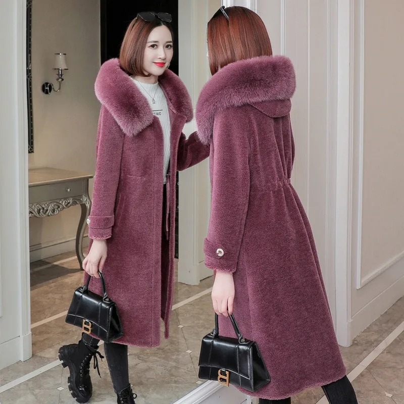 2023 New Winter Sheep Sheared Coat Women Korean Fashion Mid-Length Hooded Granular Sheep Hairy Fox Jacket Ladies Overcoat H2667
2023 New Winter Sheep Sheared Coat Women Korean Fashion Mid-Length Hooded Granular Sheep Hairy Fox Jacket Ladies Overcoat H2667
