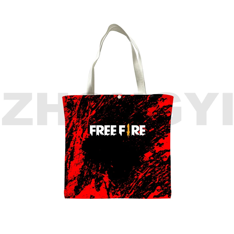 

Популярные объемные сумки Garena Free Fire, дорожная женская сумка через плечо Harajuku, сумка для покупок Free Fire, большая Холщовая Сумка