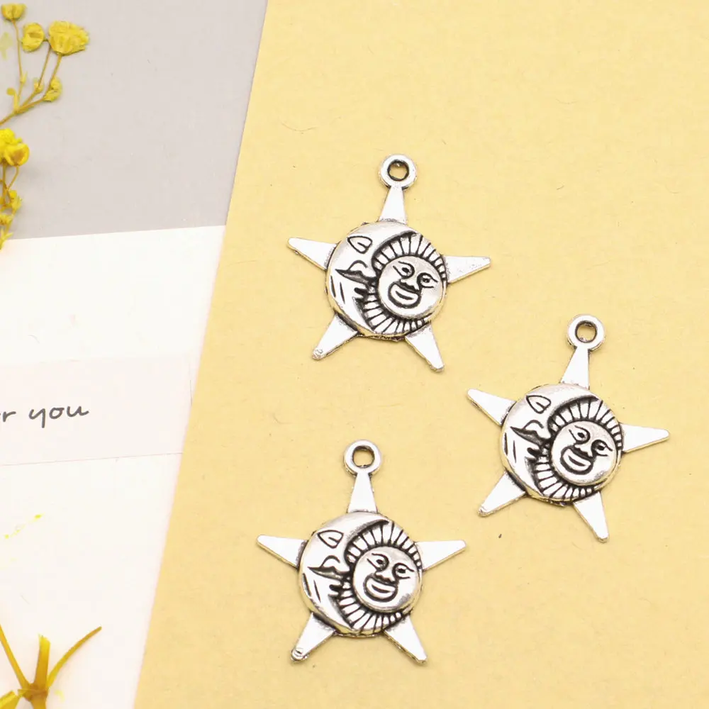 10pcs 25x28mm Sun Star Moon Charms Pendant Diy Findings For Diy Handmade Jewerly Antique Silver Color
10pcs 25x28mm Sun Star Moon Charms Pendant Diy Findings For Diy Handmade Jewerly Antique Silver Color