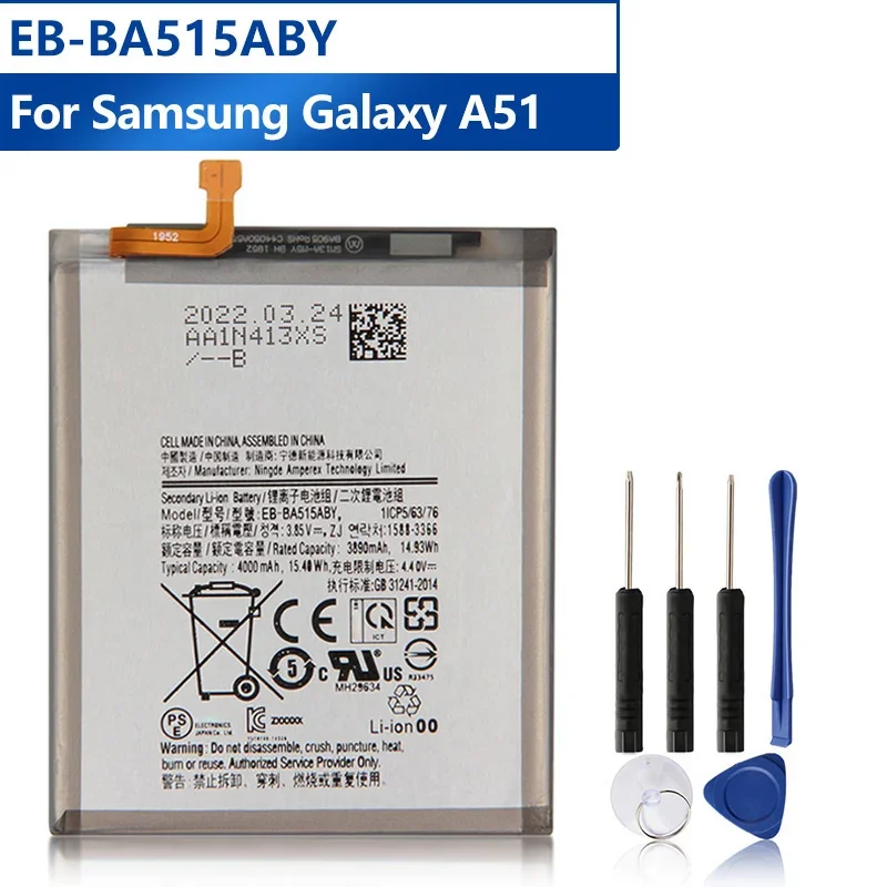 Replacement Battery EB-BA515ABY For Samsung Galaxy A51 Replacement Phone Battery EB-BA515ABY 4000mAh
Replacement Battery EB-BA515ABY For Samsung Galaxy A51 Replacement Phone Battery EB-BA515ABY 4000mAh