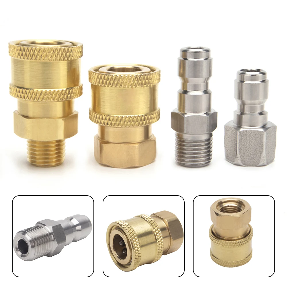 

Pressure Washer Connector Coupling Quick Release Adapter 1/4" Male Fitting Connection Car Washing Garden Joints Irrigation Tools