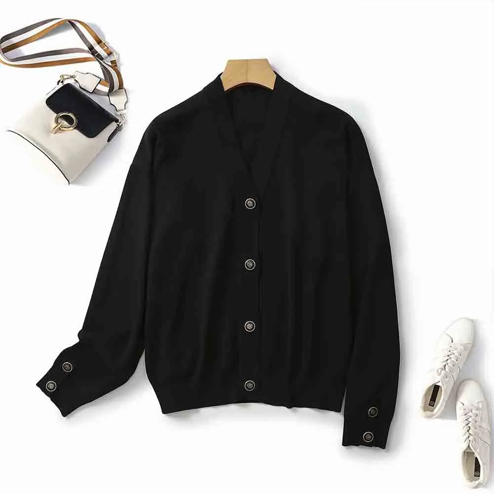 Women New Fashion Cuff button decoration Cropped V Neck Knitted Cardigan Vintage Long Sleeve Female Outerwear Chic Tops
Women New Fashion Cuff button decoration Cropped V Neck Knitted Cardigan Vintage Long Sleeve Female Outerwear Chic Tops