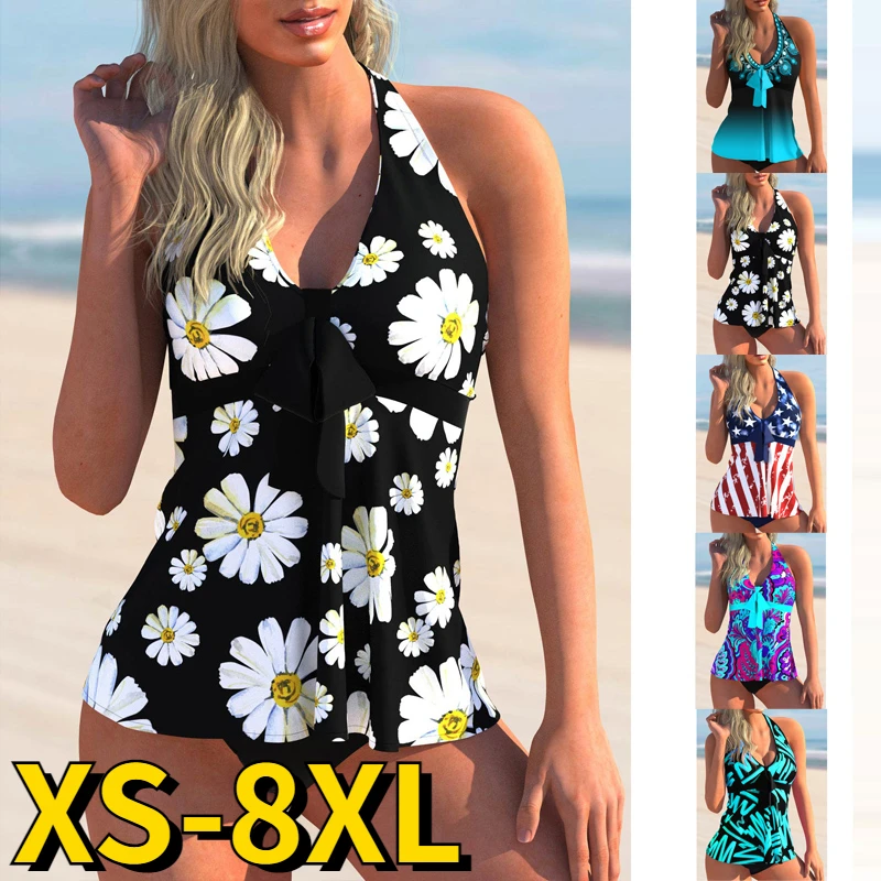 

Summer Swimsuit Bathing Suit New Design Printing Swimdrss Beachwear Monokini Sexy High Waist Women Two Piece Tankini Swimwear