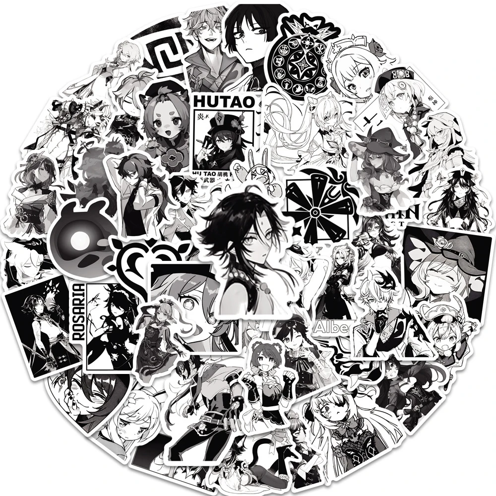 10/30/50PCS Anime Genshin Impact Stickers Black White Game Decals Toy DIY Laptop Car Skateboard Waterproof Cool Sticker Packs
10/30/50PCS Anime Genshin Impact Stickers Black White Game Decals Toy DIY Laptop Car Skateboard Waterproof Cool Sticker Packs