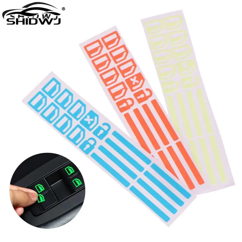 

1pcs Car Window Night Fluorescent Decals Button Luminous Sticker Cars Interior Stickers Auto Accessories Decal