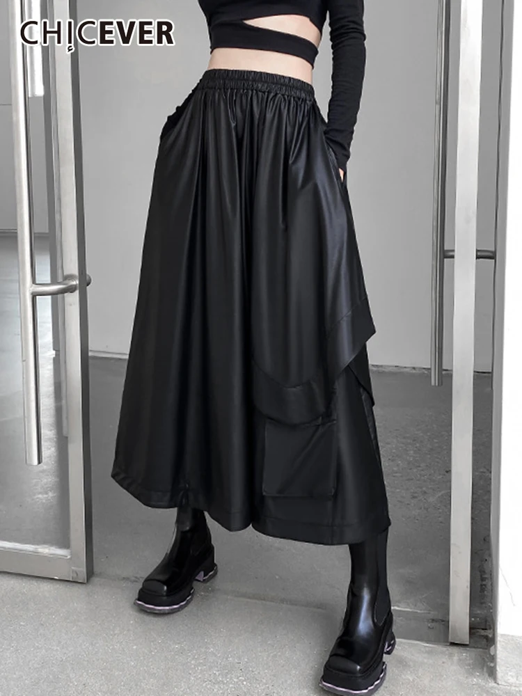CHICEVER Loose PU Leather Skirt For Women High Waist Irregular Minimalist Elegant Skirts Female Autumn Clothing Fashion 2022 New
CHICEVER Loose PU Leather Skirt For Women High Waist Irregular Minimalist Elegant Skirts Female Autumn Clothing Fashion 2022 New