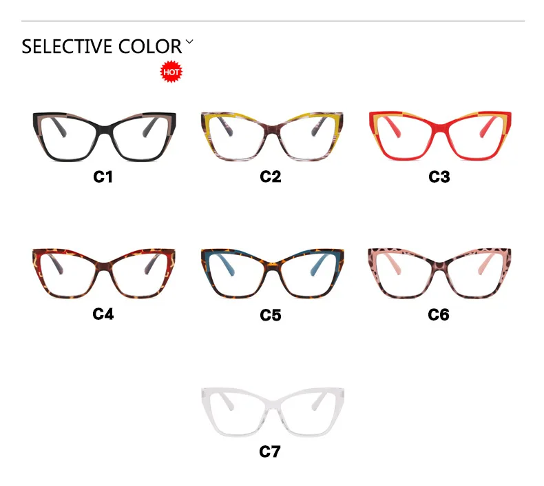 Stylowe okulary kocie oczy w kolorowych oprawkach PLUSY i MINUSY 14 S33b509bcb33e4de19bfddb1c1e86ef6cf