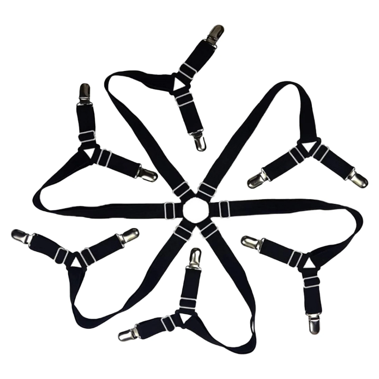 6 Sides Elastic Adjustable Tensioner Bed Sheet Fastener Gadget Long Strap Ironing Board Corner Holder Triangle With Clip Strong
6 Sides Elastic Adjustable Tensioner Bed Sheet Fastener Gadget Long Strap Ironing Board Corner Holder Triangle With Clip Strong