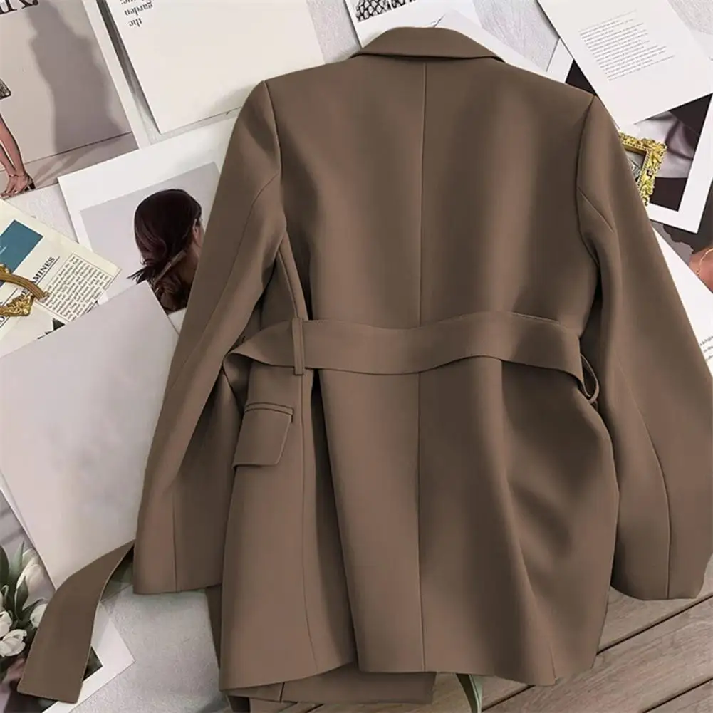 

Women Suit Coat Formal Business Style Women's Suit Coat with Belted Waist Slim Fit Long Sleeve Office Coat for Ol Commute Simple