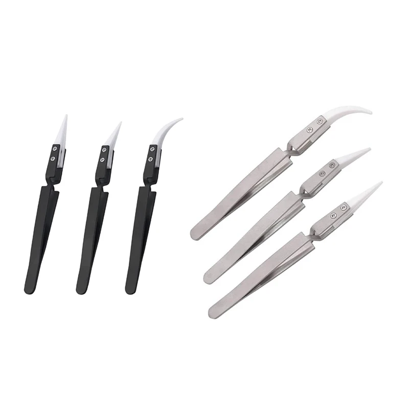 3Pcs Anti-Static Reverse Ceramic Tweezer IC SMD SMT Reverse Tweezers Heat Resistant 1000 Degree Hand Tools
3Pcs Anti-Static Reverse Ceramic Tweezer IC SMD SMT Reverse Tweezers Heat Resistant 1000 Degree Hand Tools