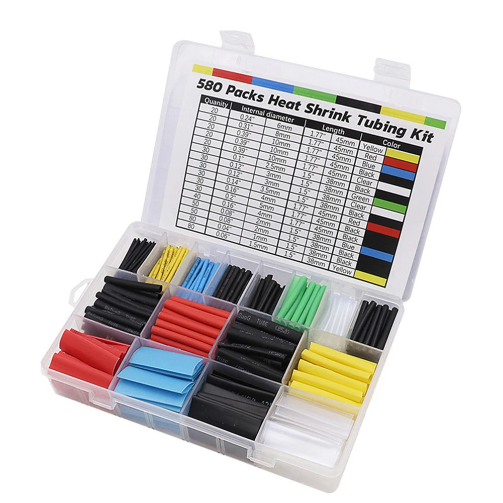 580pcs Thermoresistant Tube Heat Shrink Wrapping KIT Tubing Wire Cable Insulation Electrical Equipment Home Improvement
580pcs Thermoresistant Tube Heat Shrink Wrapping KIT Tubing Wire Cable Insulation Electrical Equipment Home Improvement