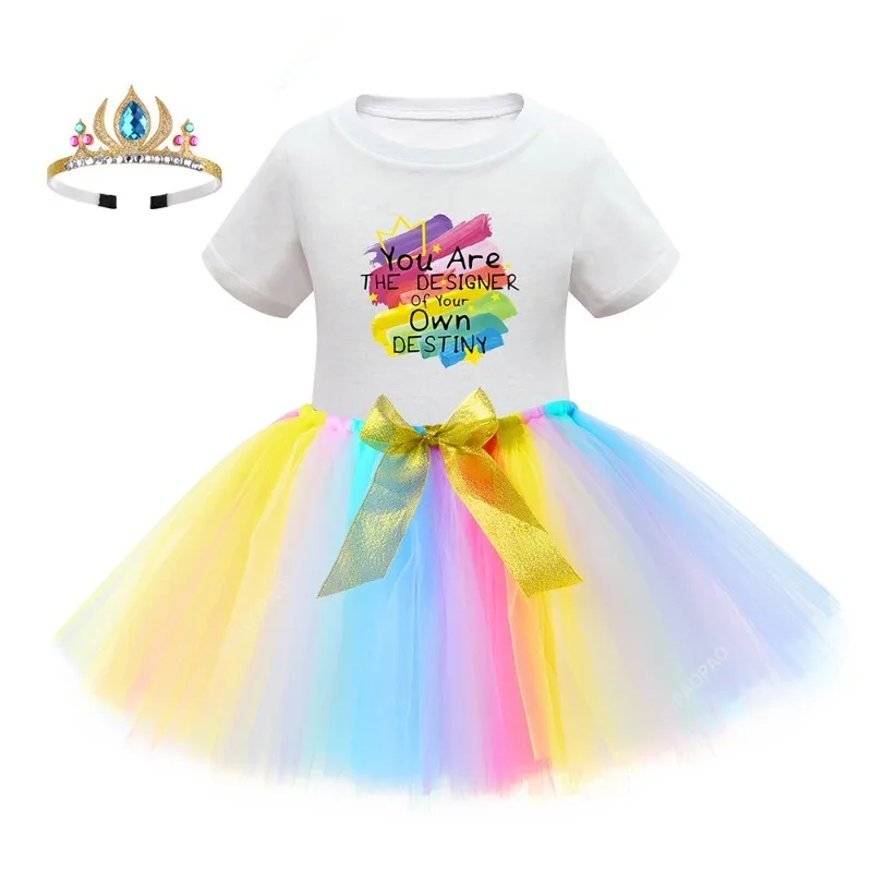

3M-8Y Mini Pettiskirt Party Dance 2024 Tutu Skirt Baby Girl Skirts Princess Rainbow Tulle Skirts Girls Clothes Children Clothing