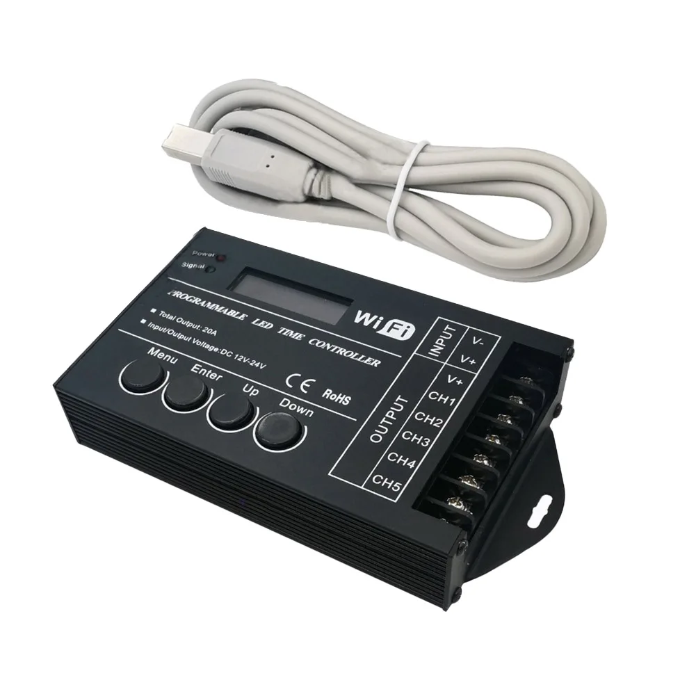 WiFi Time Programmable LED Display Controller 5 Channel DC1224V Supports RGBW/RGB/Two color/Monochrome LED Lights
WiFi Time Programmable LED Display Controller 5 Channel DC1224V Supports RGBW/RGB/Two color/Monochrome LED Lights