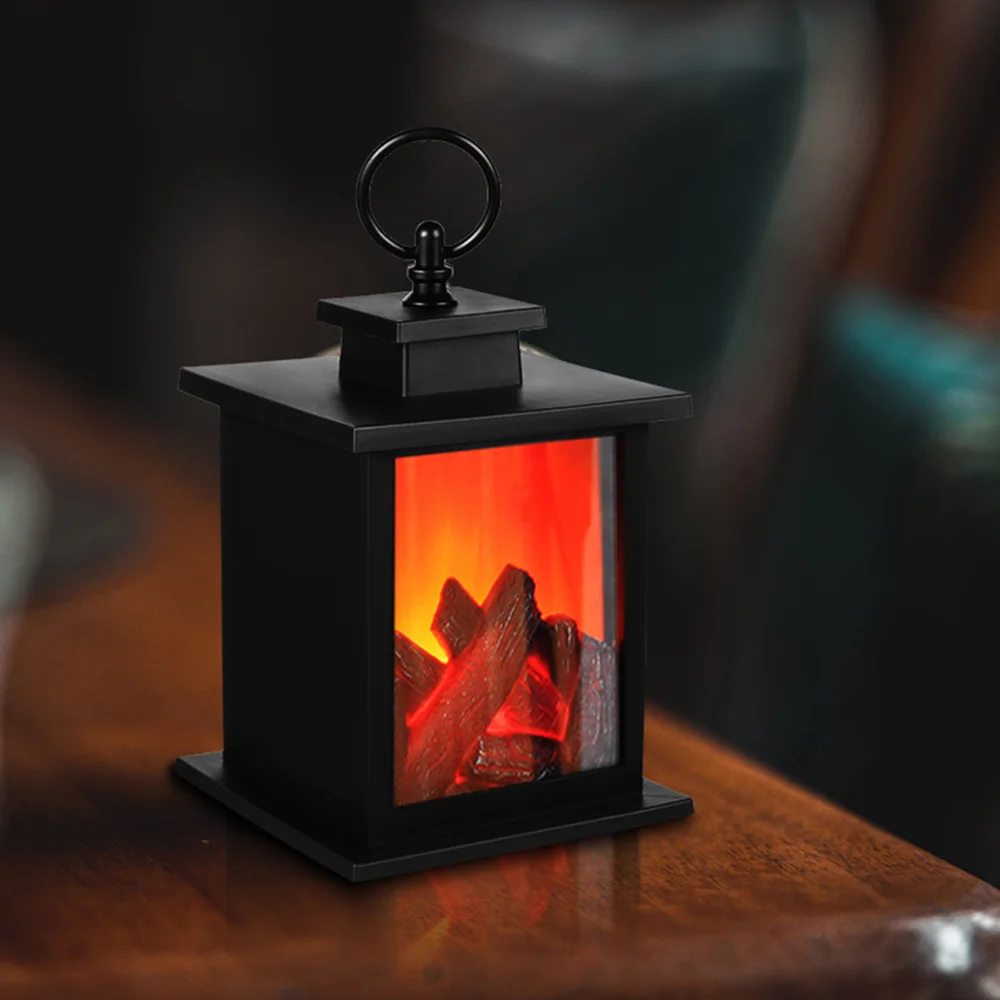 

3D Decorative Fake Fireplace Lantern Artificial Fake Flames Night Light for Christmas Simulated Charcoal Fireplace Flame Lamp