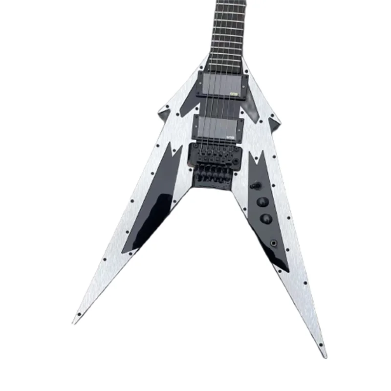 New Super Cool Electric Guitar Black High Gloss Brushed Protective Plate Customizable
New Super Cool Electric Guitar Black High Gloss Brushed Protective Plate Customizable