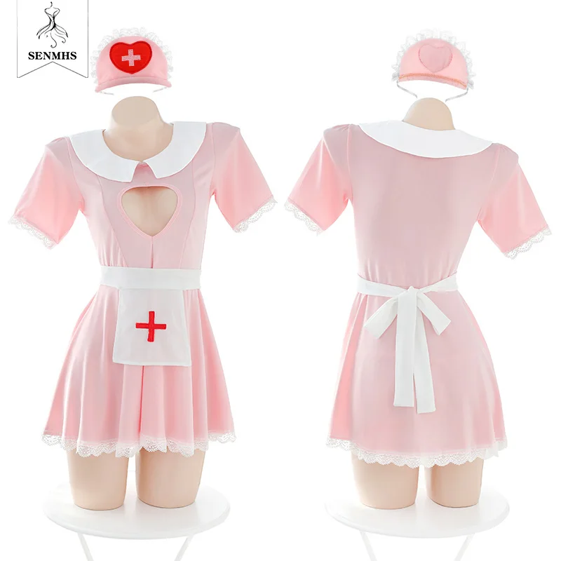SENMHS Cute Pink Nurse Maid Cosplay Dress Nurse Unifrom Women Love Hollow Nightdress Costumes Miniskirt Underwear
SENMHS Cute Pink Nurse Maid Cosplay Dress Nurse Unifrom Women Love Hollow Nightdress Costumes Miniskirt Underwear
