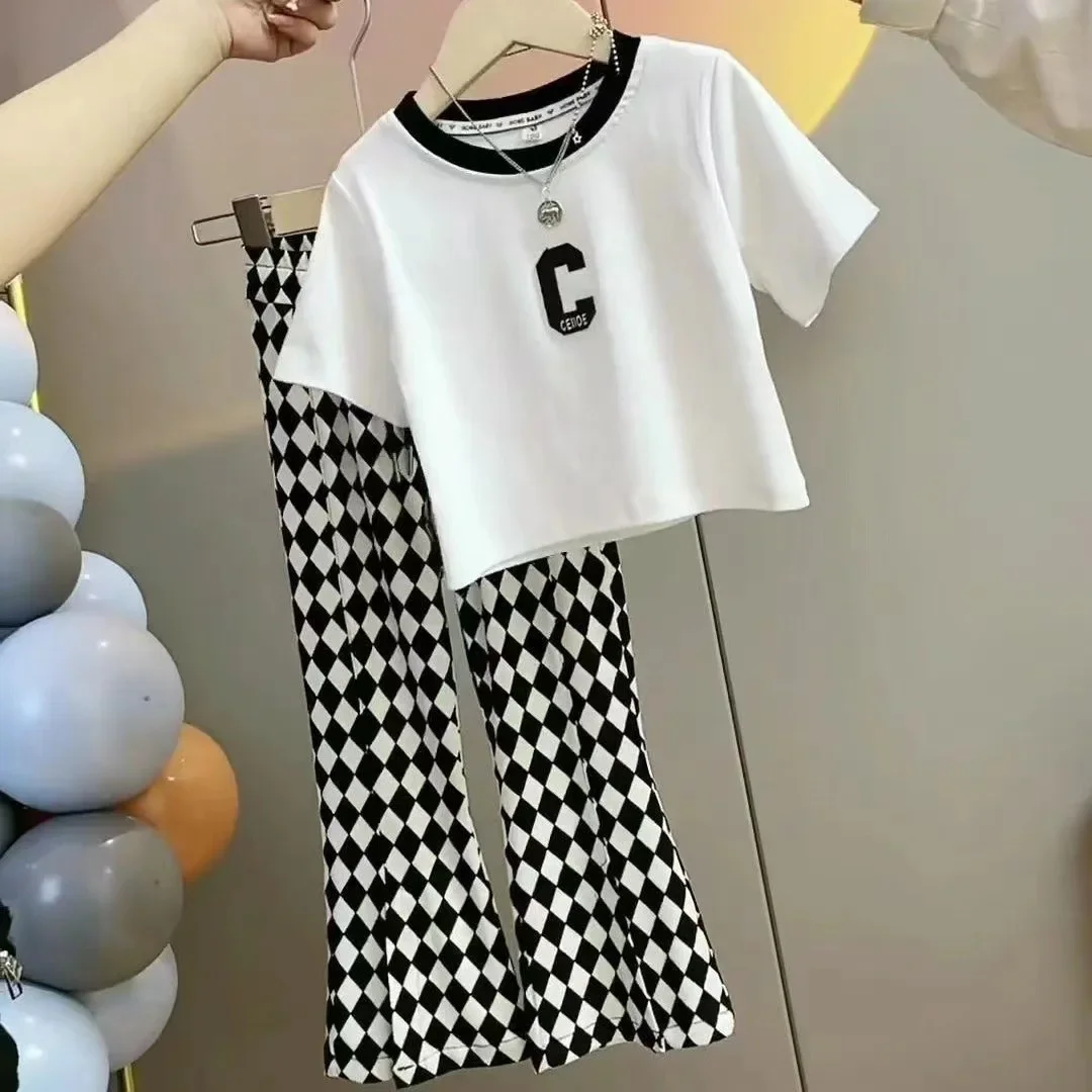 Summer Children Clothing Set Girls' Round Neck Short Sleeve T-Shirt and Ice Silk Pants 3 to 12 Kids' Casual Clothes 2 Pcs
Summer Children Clothing Set Girls' Round Neck Short Sleeve T-Shirt and Ice Silk Pants 3 to 12 Kids' Casual Clothes 2 Pcs