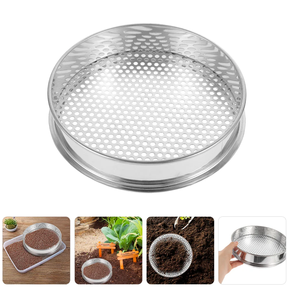 Compostinginginginginging Mesh Soil Sieve Sifter Stainless Steel for Mushroom Home Round Hole Grading Kitchen
Compostinginginginginging Mesh Soil Sieve Sifter Stainless Steel for Mushroom Home Round Hole Grading Kitchen