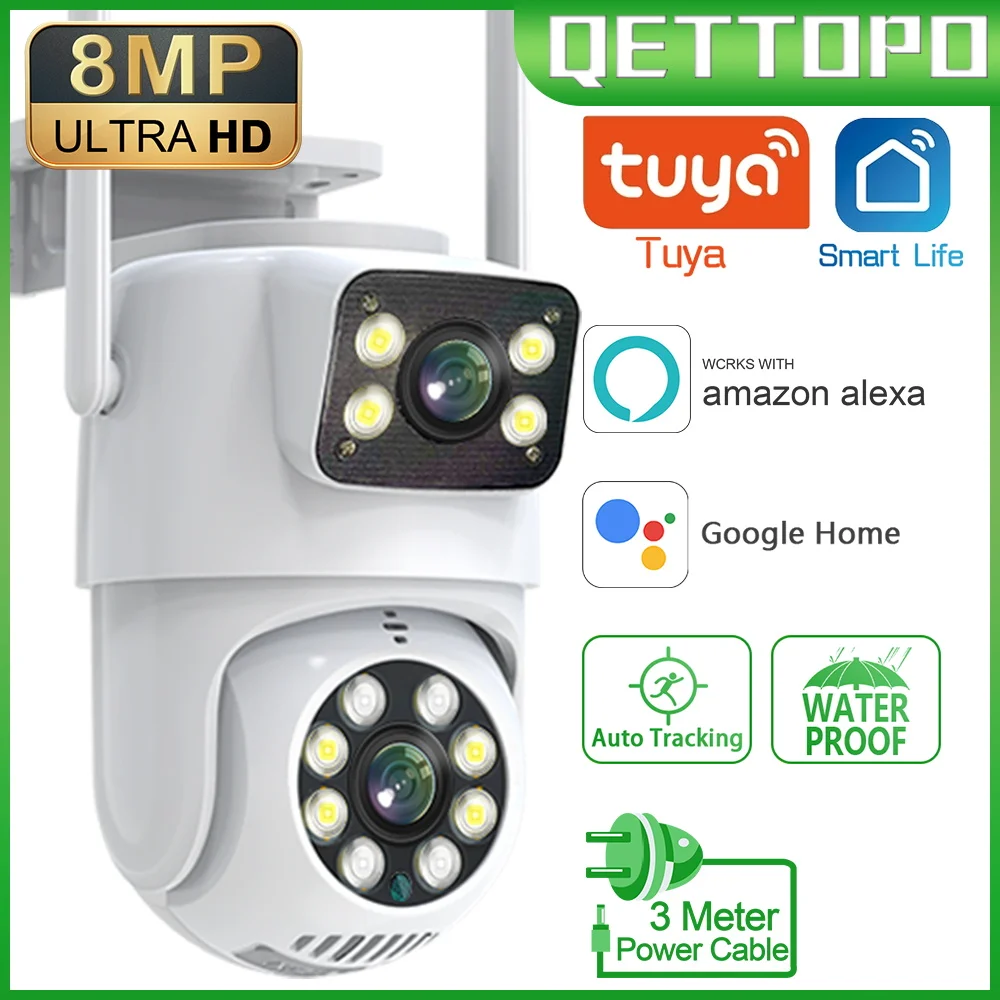Qettopo 4K 8MP Dual Lens PTZ WIFI Camera Dual Screen Ai Human Auto Tracking Outdoor 4MP Security Video Surveillance Camera Tuya
Qettopo 4K 8MP Dual Lens PTZ WIFI Camera Dual Screen Ai Human Auto Tracking Outdoor 4MP Security Video Surveillance Camera Tuya