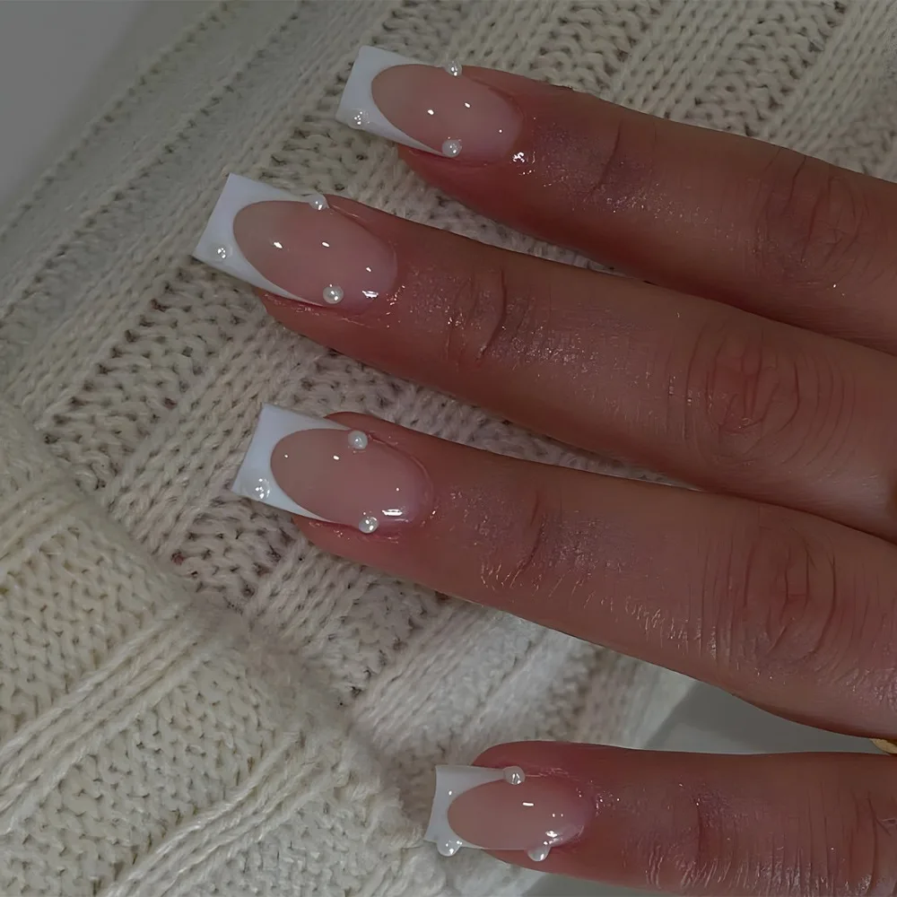 Wearable Manicure French Fake Nails Waterproof Square Head Full Cover Nail Tips Press on Nails Women
Wearable Manicure French Fake Nails Waterproof Square Head Full Cover Nail Tips Press on Nails Women