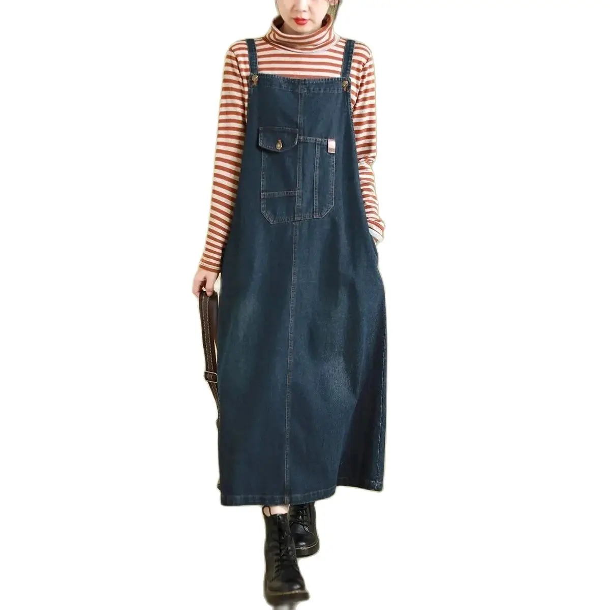 2024 New Retro Large Size Halter Strap Jeans Dress Women's Clothing Casual Sleeveless A-line Long Suspended Denim Dress 136
2024 New Retro Large Size Halter Strap Jeans Dress Women's Clothing Casual Sleeveless A-line Long Suspended Denim Dress 136