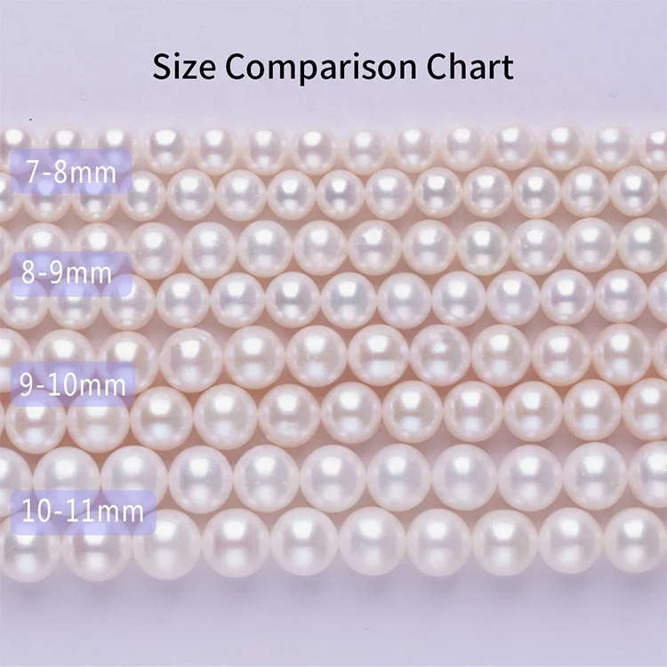 

6-7mm/7-8mm/8-9mm/9-10mm/10-11mm Near Round Natural Freshwater Pearl Strong Light Loose Beads For Jewelry Making