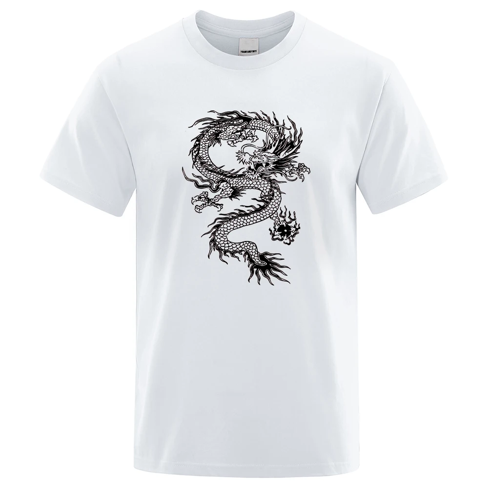 

Новинка 2022, футболки, мужская футболка с принтом черного дракона в стиле Харадзюку, одежда в стиле хип-хоп из чистого хлопка с коротким рукавом, мужские футболки в стиле хип-хоп