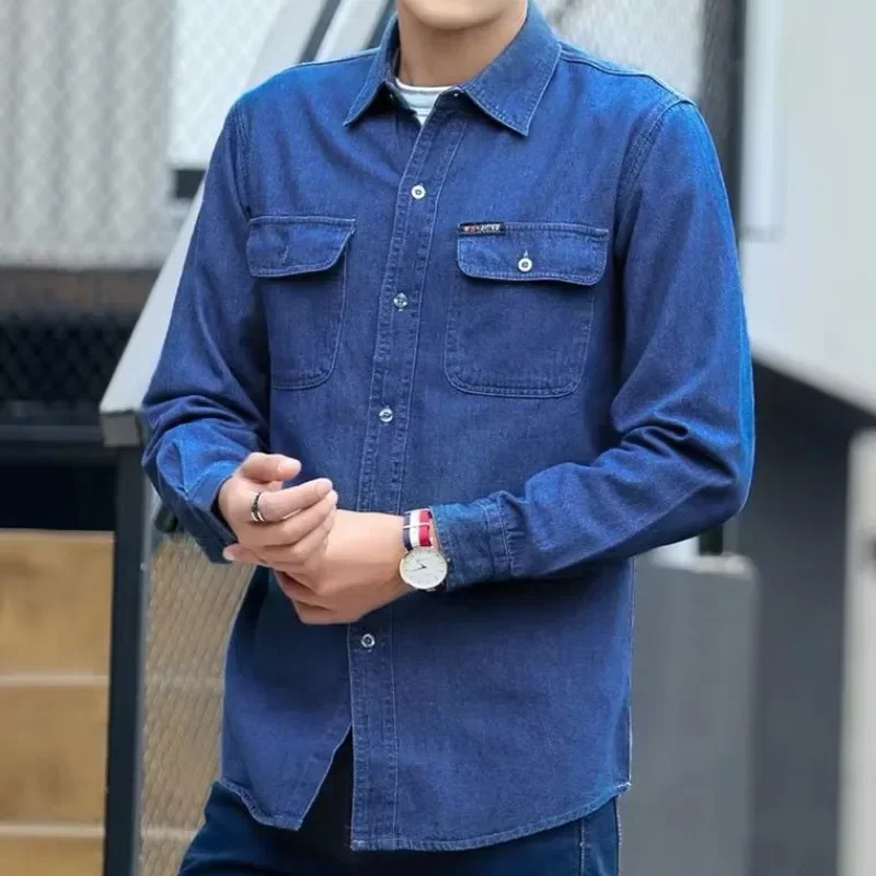 Autumn Button Denim Jackets Man Blue Pocket Jeans Coat for Men High Quality Cowboy in Lowest Price Size L Cheap Stylish Worn G S
Autumn Button Denim Jackets Man Blue Pocket Jeans Coat for Men High Quality Cowboy in Lowest Price Size L Cheap Stylish Worn G S