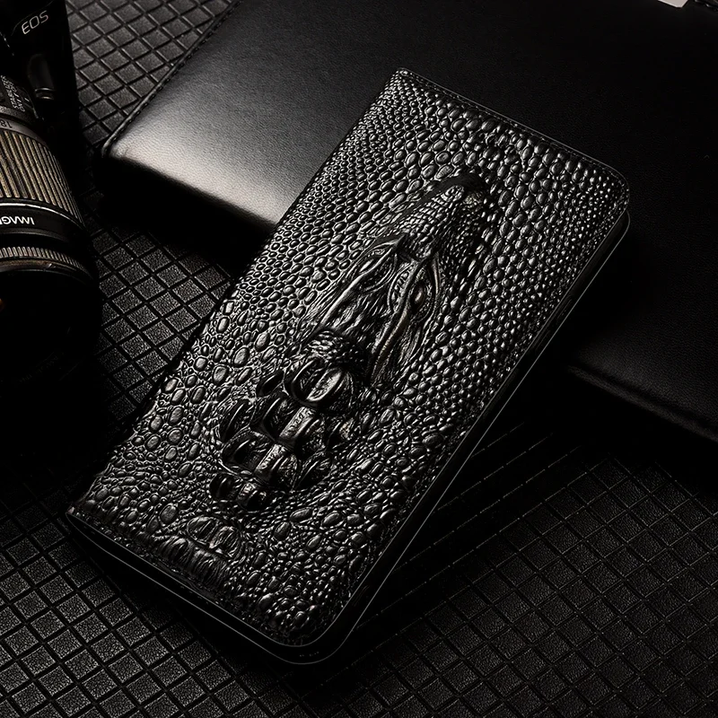 

Crocodile Picture Leather Cover For Xiaomi Poco X2 X3 X4 X5 GT Pro NFC Flip Phone Cover Cases