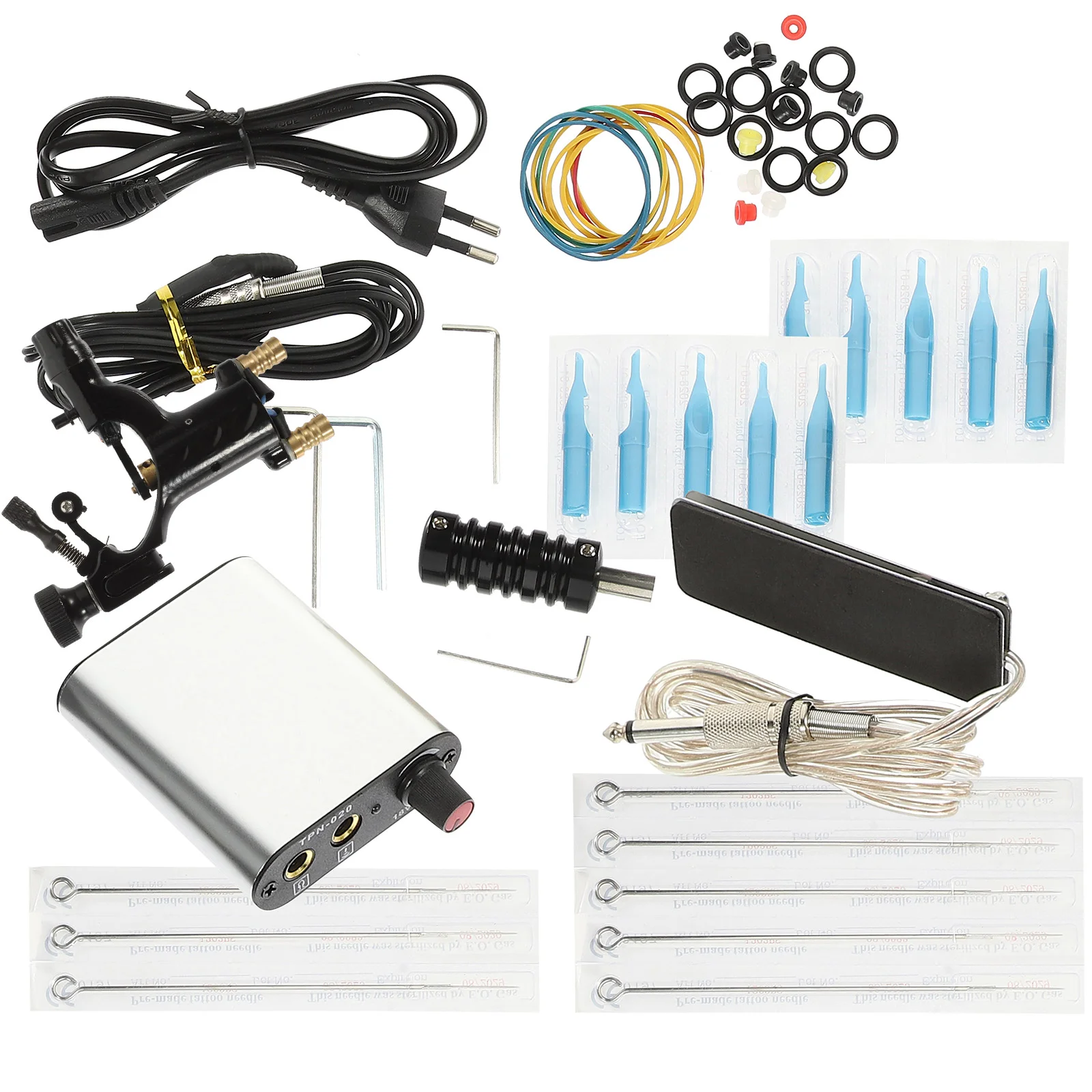 

Tattoo Machine Set Stable Needle Professional Motor Kit Complete Portable Lightweight for Learner Power Supply