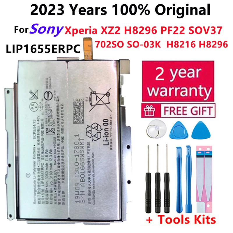 2023 Years 100% Original 3060mAh LIP1655ERPC Battery For Sony Xperia XZ2 H8296 PF22 SO-03K SOV37 702SO H8216 Batteries Bateria
2023 Years 100% Original 3060mAh LIP1655ERPC Battery For Sony Xperia XZ2 H8296 PF22 SO-03K SOV37 702SO H8216 Batteries Bateria