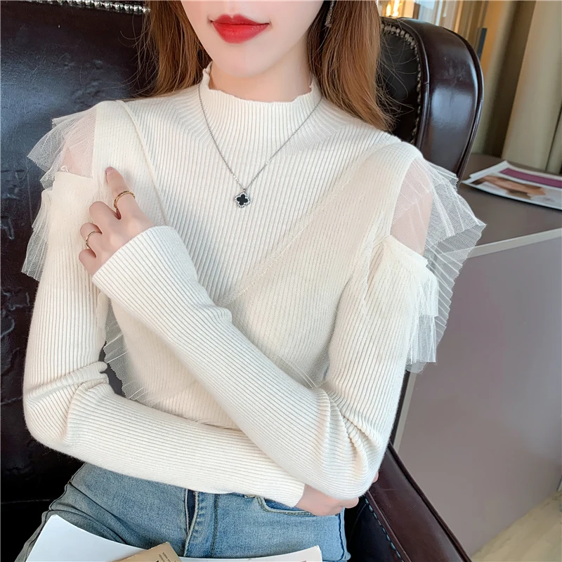 Ladies New Mesh Stitching Pullover Sweater Women Clothes Girls Autumn Winter Casual Knitwear Female Woman Sweaters BPy2671
Ladies New Mesh Stitching Pullover Sweater Women Clothes Girls Autumn Winter Casual Knitwear Female Woman Sweaters BPy2671