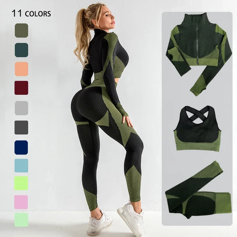 Seamless Women Yoga Sets Female Sport Gym Suits Wear Running Clothes Women Fitness Sport Yoga Suit Long Sleeve Yoga Clothing
Seamless Women Yoga Sets Female Sport Gym Suits Wear Running Clothes Women Fitness Sport Yoga Suit Long Sleeve Yoga Clothing