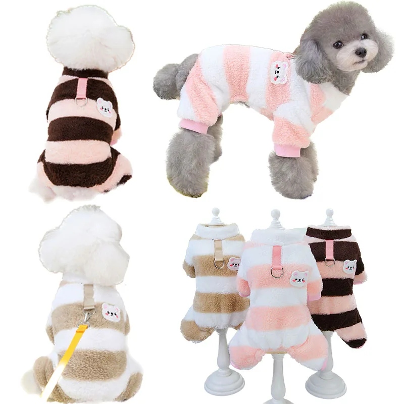 

Pet Fleece Pajamas for Small Medium Dogs Cats Vest Warm Puppy Overalls French Bulldog Chihuahua Jumpsuit Poodle Pug Outfits