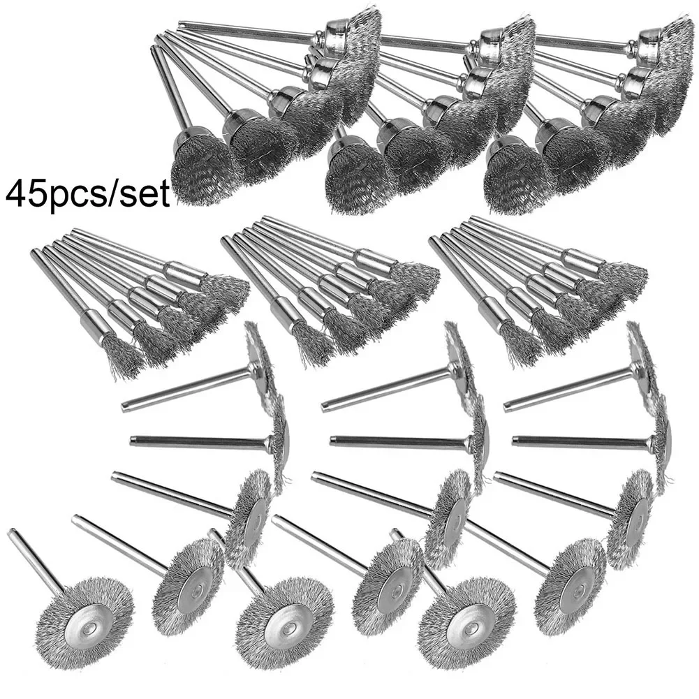 45pcs/set Steel Wire Brush Wheel Wire Cup Mix Brush Set Stainless Steel Polishing Wheel Brush Tools For Rotary Tool Accessories
45pcs/set Steel Wire Brush Wheel Wire Cup Mix Brush Set Stainless Steel Polishing Wheel Brush Tools For Rotary Tool Accessories