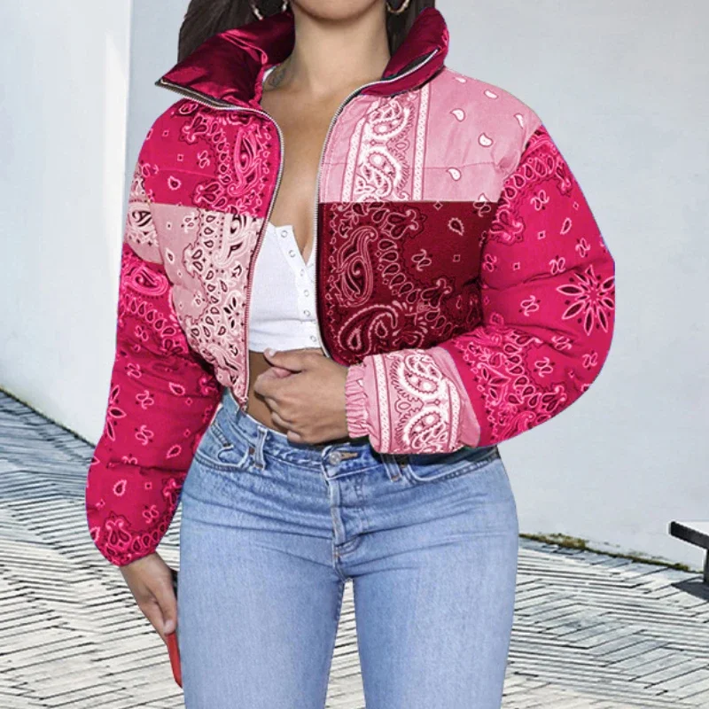 Women 2023 Winter Fashion Warm Parkas Casual Zipper Up Puffer Outerwear Bandana Coats Floral Printed Bubble Jackets for Female
Women 2023 Winter Fashion Warm Parkas Casual Zipper Up Puffer Outerwear Bandana Coats Floral Printed Bubble Jackets for Female