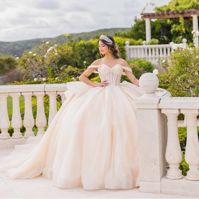 Ivory Sweetheart 2023 Ball Gown Quinceanera Dresses Sleeves Crystal Beading Sweet 16 Dress Vestidos De 15 Años
Ivory Sweetheart 2023 Ball Gown Quinceanera Dresses Sleeves Crystal Beading Sweet 16 Dress Vestidos De 15 Años