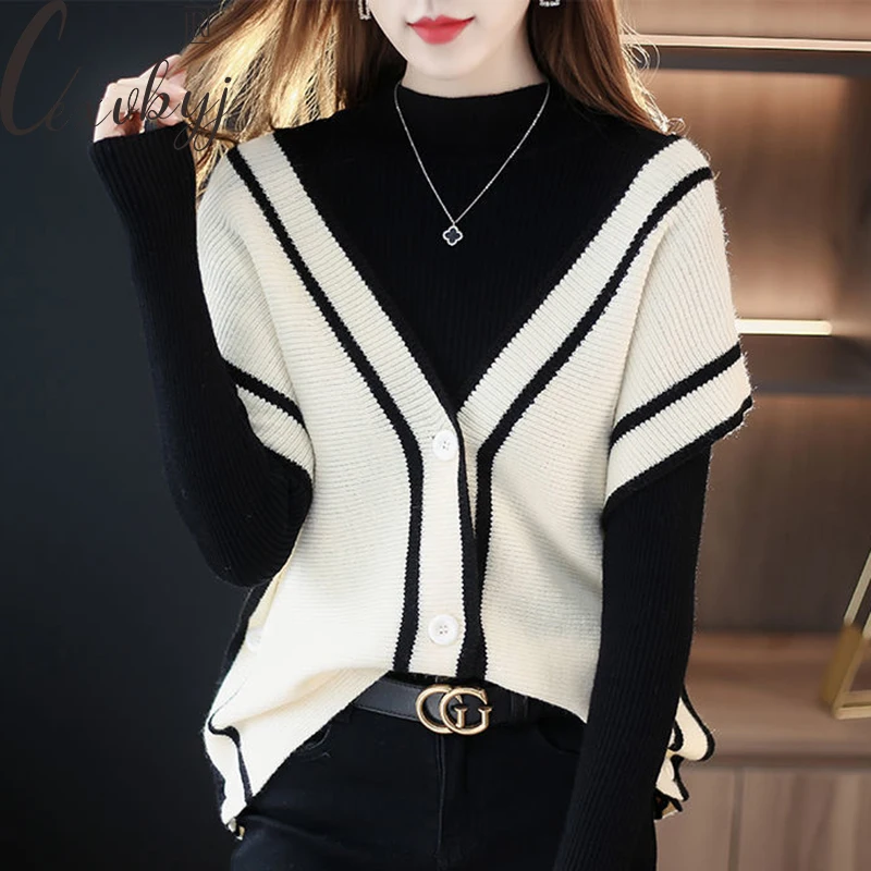 Vintage Sweater Vest Women Casual Sleeveless Waistcoat Korean Colors Patchwork V-Neck Knitted Pullover Loose Knitwear Tops S-Xl
Vintage Sweater Vest Women Casual Sleeveless Waistcoat Korean Colors Patchwork V-Neck Knitted Pullover Loose Knitwear Tops S-Xl