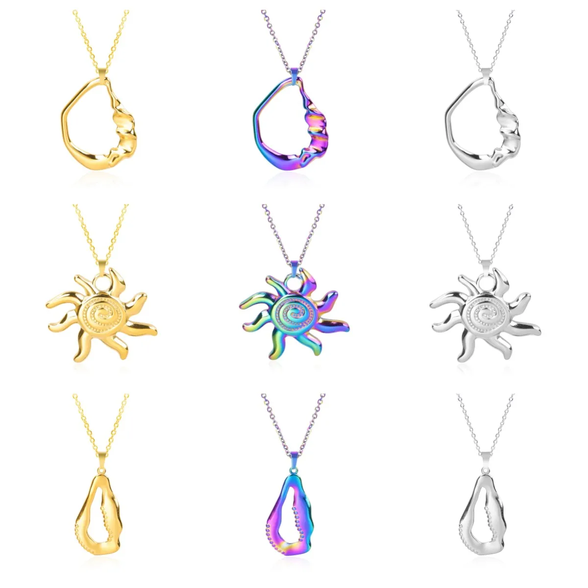 1pc Necklaces For Women Men Shell/Sun/Geometry Pendants Fashion Chains Stainless Steel Necklace Metal DIY Jewelry Accessory Gift
1pc Necklaces For Women Men Shell/Sun/Geometry Pendants Fashion Chains Stainless Steel Necklace Metal DIY Jewelry Accessory Gift