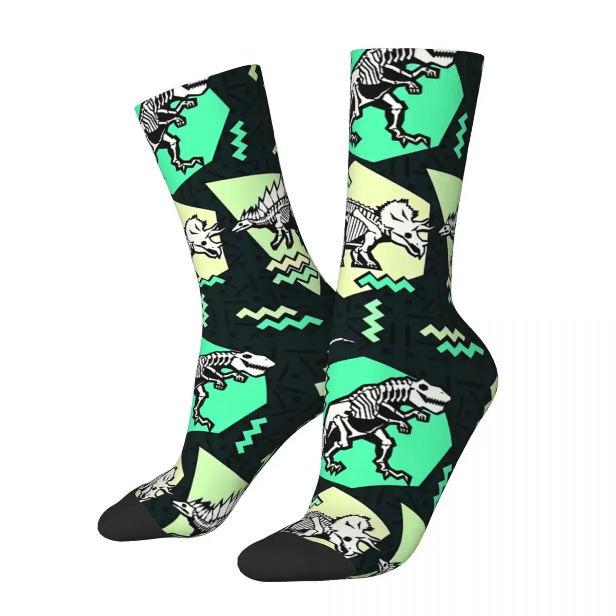 

Hip Hop Vintage Neon Skeleton Crazy Men Women Socks Dinosaurs Harajuku Summer Socks Novelty Happy Breathable Crew Sock Gifts