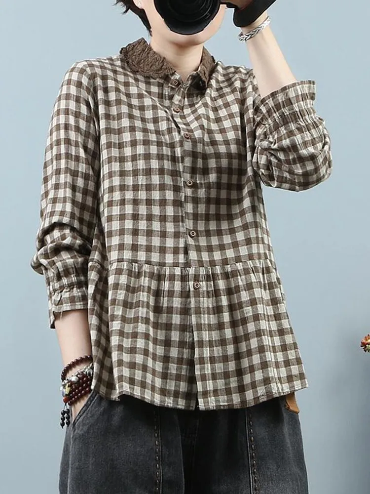 Women Long Sleeve Cotton Shirts New Arrival 2022 Spring Korean Style Vintage Plaid Loose Comfortable Female Casual Tops D103
Women Long Sleeve Cotton Shirts New Arrival 2022 Spring Korean Style Vintage Plaid Loose Comfortable Female Casual Tops D103