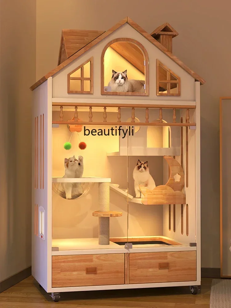 Small Apartment Cat Villa Household Solid Wood Cat Room with Toilet Integrated without Covering an Area of Cat House Advanced
Small Apartment Cat Villa Household Solid Wood Cat Room with Toilet Integrated without Covering an Area of Cat House Advanced