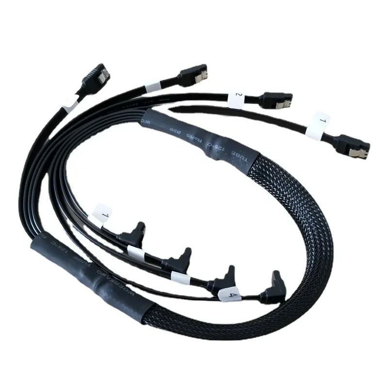 

PC 4 in 1 High Speed Serial ATA SATA 2 Male to Multi Hard Drive HDD RAID DATA Cable Copper Wire Shielding Design 80cm