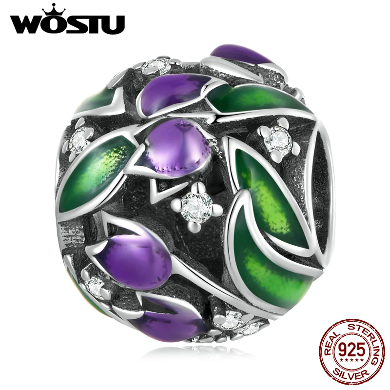 WOSTU 925 Sterling Silver Colorful Flower Beads Purple tulip charms Fit Original Bracelet Bangle DIY Jewelry Making Gift For Her
WOSTU 925 Sterling Silver Colorful Flower Beads Purple tulip charms Fit Original Bracelet Bangle DIY Jewelry Making Gift For Her